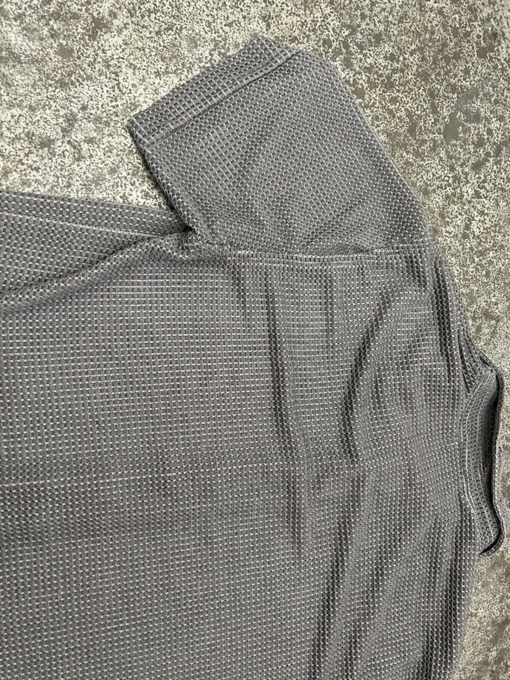 Vintage Positano Mens Disco Party Shirt Mesh Textured Size M Grey Open Collar - Picture 11 of 14